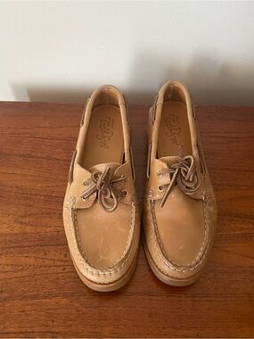 Sperry Tan Leather Slip-On Boat Shoes